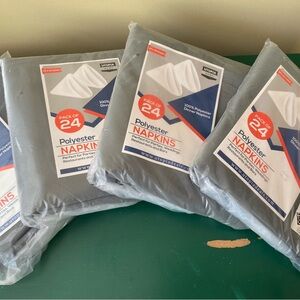 Elegant Gray Polyester Napkins - 4 Sets of 24 - 96 total